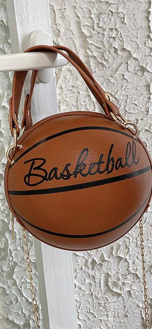 Women's Shoulder Bag, Novelty Bag, Basketball Shaped Chain Bag